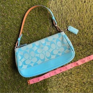 Vintage Coach Demi bag, Turquoise Signature Shoulder Bag